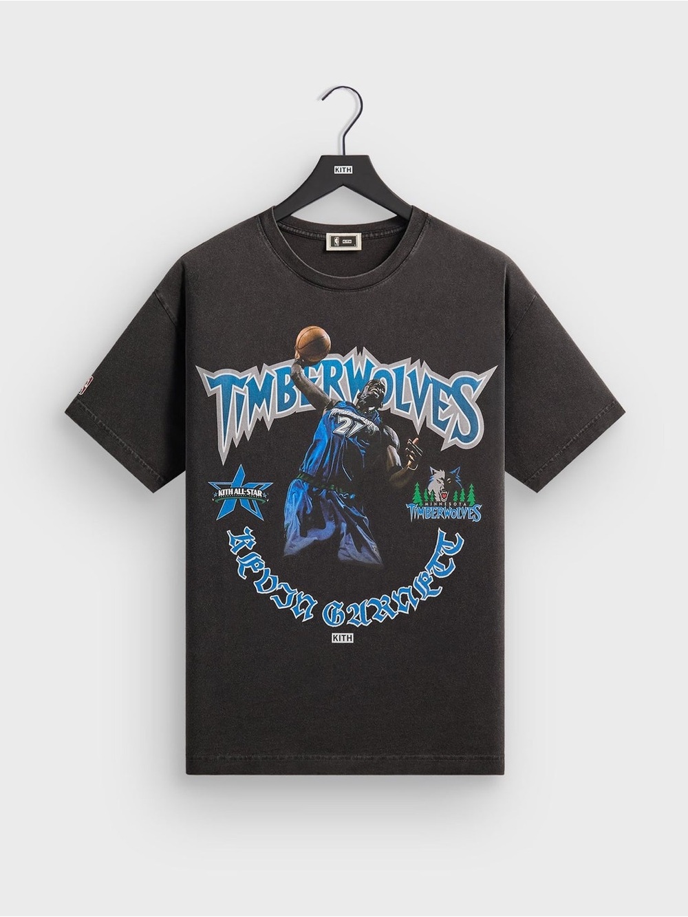 Kith NBA All-Star Minnesota Timberwolves Kevin Garnett Black Vintage Tee Size XL